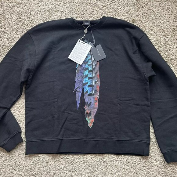 MSRP $580 Marcelo Burlon Kekel Crewneck Sweatshirt -Men's Size Large - Picture 1 of 6